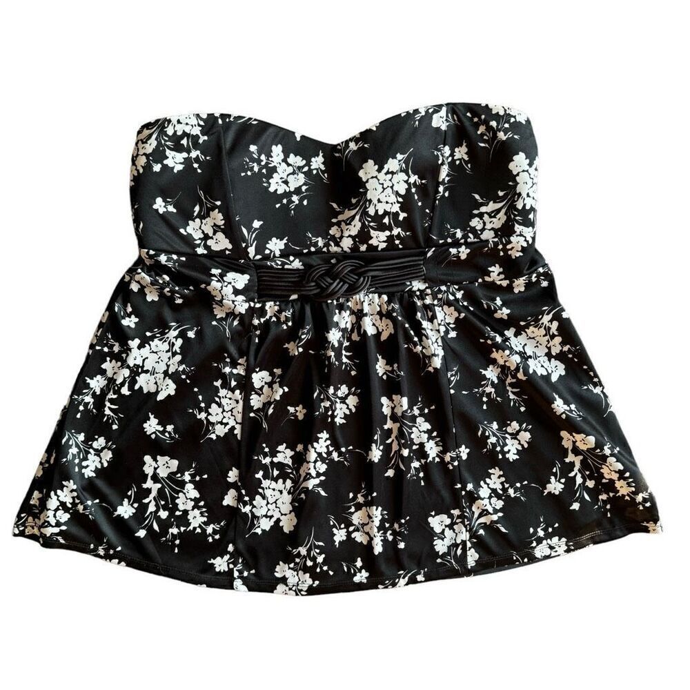 Torrid Plus Size Floral Print Sweetheart Strapless Summer Top Size 2